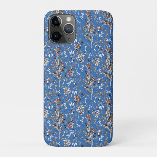 Blauw herfstblad en bosbessen Case-Mate iPhone case (Achterkant)