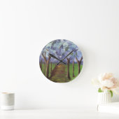 Blauw herfstbos ronde klok (Huis)