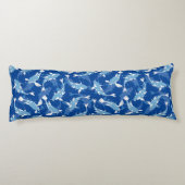 Blauw Herhalend Motief | Koi vispatroon Lichaamskussen (Achterkant)