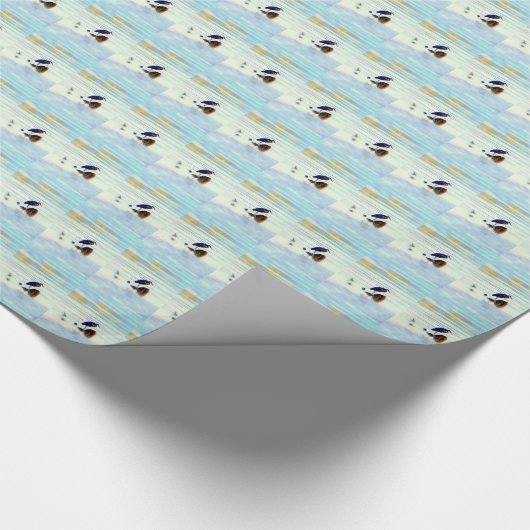 blauw heronpatroon Thunder_Cove Cadeaupapier (Hoek)