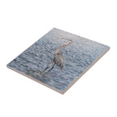 Blauw-heronwatertegel Tegeltje (Zijkant)