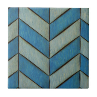 Blauw herringbone tegeltje