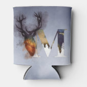 Blauw Hert M Monogram Familie Cabine Naam Koelbox Blikjeskoeler (Voorkant)