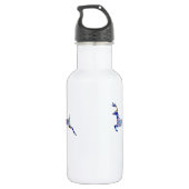 Blauw Herten Custom Waterfles (532 ml), Wit (Achterkant)