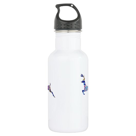 Blauw Herten Custom Waterfles (532 ml), Wit Waterfles (Achterkant)