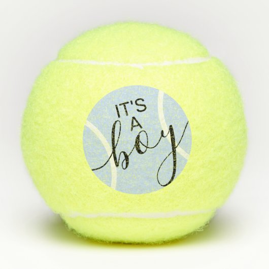 Blauw het Baby shower van een jongen Tennisballen (Voorkant)