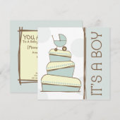 Blauw "Het is een Baby shower-uitnodiging voor een Kaart (Voorkant / Achterkant)