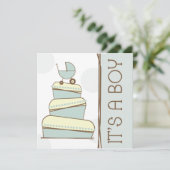 Blauw "Het is een Baby shower-uitnodiging voor een Kaart (Staand voorkant)