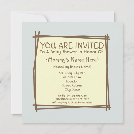 Blauw "Het is een Baby shower-uitnodiging voor een Kaart (Achterkant)