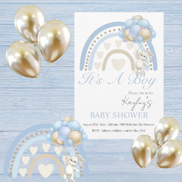 Blauw Het is een Baby shower van de Rainbow-Waterv Kaart