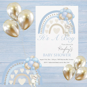 Blauw Het is een Baby shower van de Rainbow-Waterv Kaart