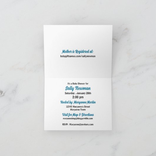 Blauw Het is een Baby shower van een Baby-jongen (Binnen)