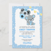 Blauw Het is een Baby shower van een Beer-jongen Kaart (Voorkant)