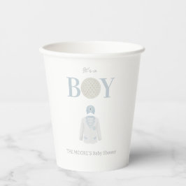 Blauw het is een baby shower van het jongensgolf t papieren bekers