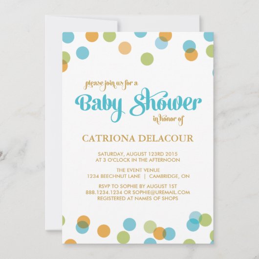 BLAUW HET IS EEN JONGE CONFETTI | BABY SHOWER INVI KAART (Voorkant)