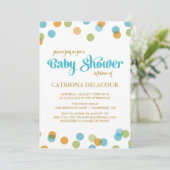 BLAUW HET IS EEN JONGE CONFETTI | BABY SHOWER INVI KAART (Staand voorkant)