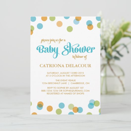 BLAUW HET IS EEN JONGE CONFETTI | BABY SHOWER INVI KAART (Staand voorkant)