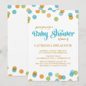 BLAUW HET IS EEN JONGE CONFETTI | BABY SHOWER INVI KAART (Voorkant / Achterkant)