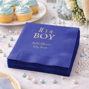 Blauw Het is een jongen Baby Shower Baby Geslacht  Folie Servetten