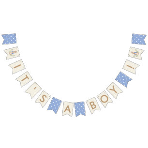 Blauw Het Is Een Jongen Baby Shower Verhaalboek Ko Vlaggetjes