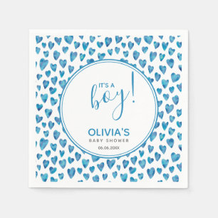 Blauw Het Is Een Jongen Hart Baby Shower Servet