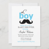 Blauw Het is een Jongen Mustache Baby Shower-uitno Kaart (Voorkant)