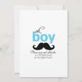 Blauw Het is een Jongen Mustache Baby Shower-uitno Kaart (Achterkant)