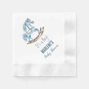 Blauw Het Is Een Jongen Schommelpaard Baby Shower Servet