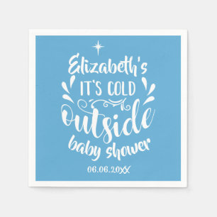 Blauw Het Is Koud Buiten Baby Shower / Sprinkle Servet
