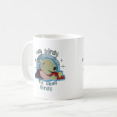 Blauw Het is oke birdy Mona Nanalan mok (Voorkant links)