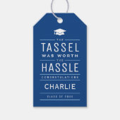 Blauw het kwastje was het gedoe Afstuderen waard Cadeaulabel (Voorkant)