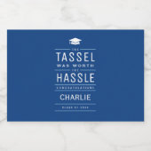 Blauw het kwastje was het gedoe Afstuderen waard Likeurfles Etiket (Enkel label)