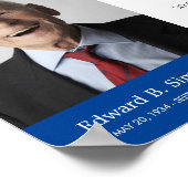 Blauw Het Licht Blijft Funeral Gedachtenis Gedicht Poster (Hoek)