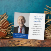 Blauw Het Licht Blijft Funeral Gedicht Foto Fotoplaat (Zijkant)