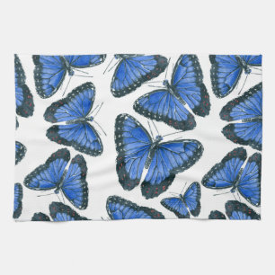 Blauw het patroonontwerp van de morphovlinder theedoek