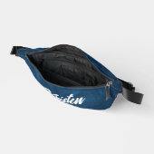 Blauw het Schilderen Moderne Witte Tekst Heuptasje (Open)