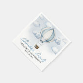Blauw Hete Luchtballon Baby shower Papier Servet (Hoek)