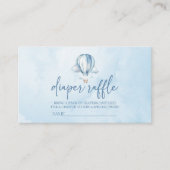 Blauw heteluchtballon Baby shower luierbekrachtigi Informatiekaartje (Voorkant)