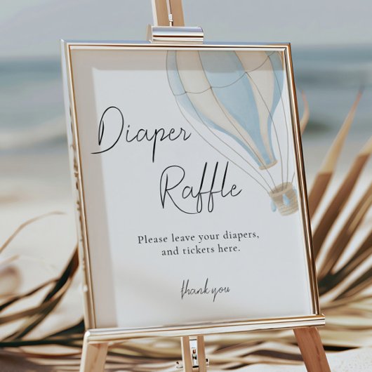 Blauw heteluchtballon Baby shower luierbekrachtigi Poster