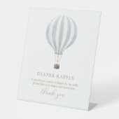 Blauw heteluchtballon Baby shower luierbekrachtigi Reclamebord Met Voetstuk (Voorkant)