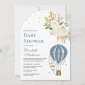  blauw heteluchtballonboog Baby shower Kaart (Voorkant)