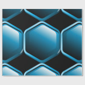 Blauw hexagon-omslagpapier cadeaupapier (Vlak)