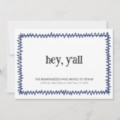 Blauw Hey Y'all - Verhuisd naar Texas Aankondiging (Voorkant)
