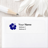 Blauw hibiscus bloem adres label (Insitu)