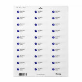 Blauw hibiscus bloem adres label (Full Sheet)