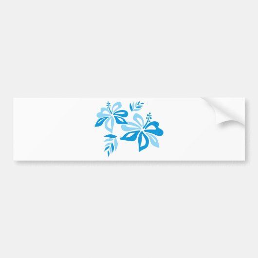  Blauw Hibiscus Bumpersticker (Voorkant)