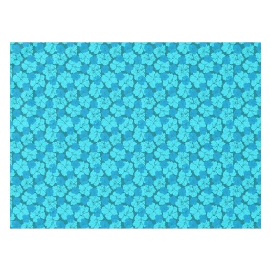 Blauw hibiscus-patroon tafelkleed (Voorkant (Horizontaal))