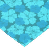 Blauw hibiscus-patroon tafelkleed (Gekanteld)