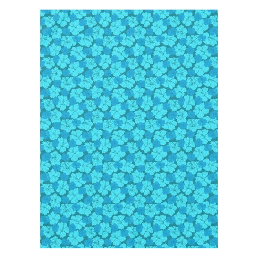 Blauw hibiscus-patroon tafelkleed (Voorkant)