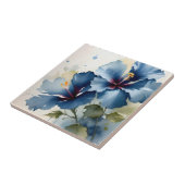   Blauw hibiscus waterverf schilderij Tegeltje (Zijkant)